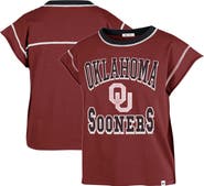 '47 Women's '47 Crimson Oklahoma Sooners Sound Up Maya Cutoff T-Shirt