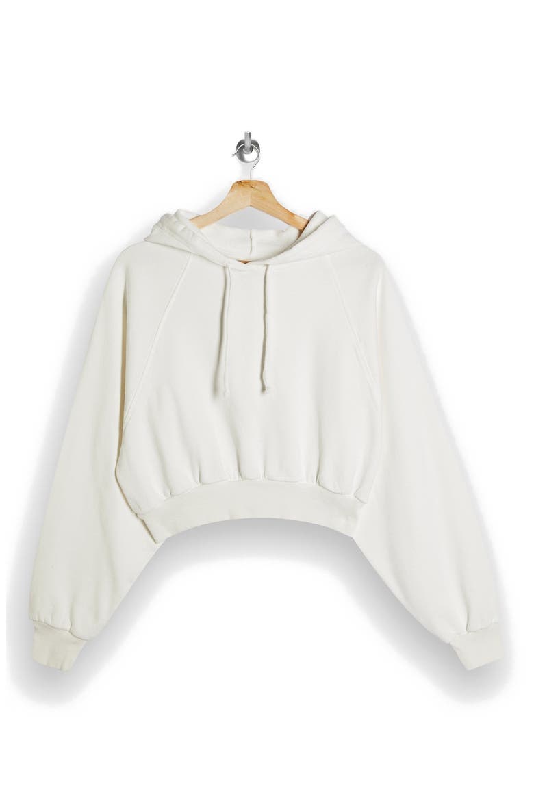 Crop Hoodie, Alternate, color, CREAM