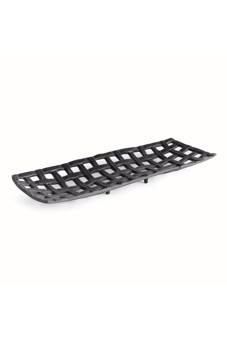 Lopa Decorative Rectangular Tray, Main, color, Black