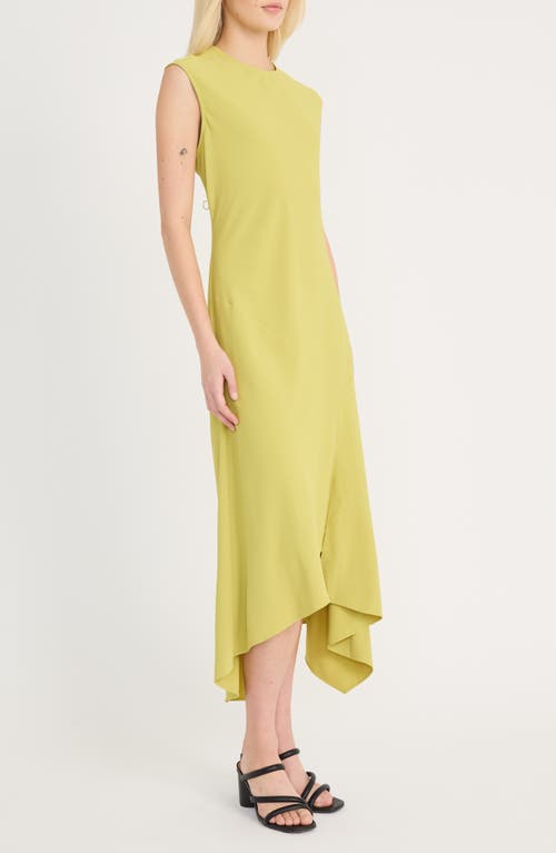 Luxely Beach Crepe Asymmetric Midi Dress