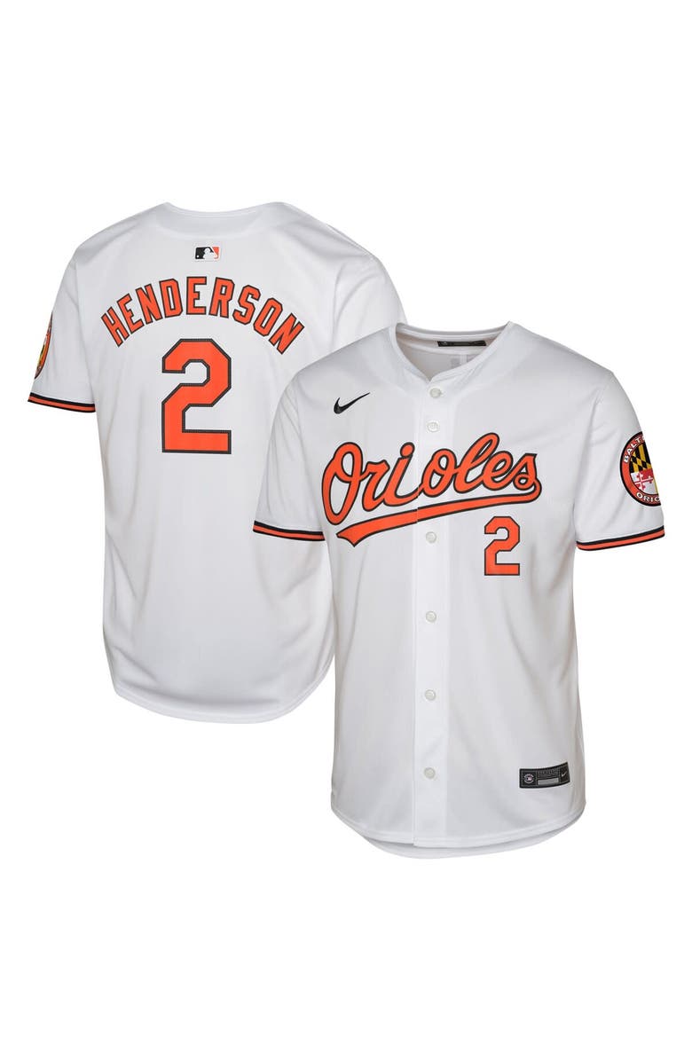Nike Youth Nike Gunnar Henderson White Baltimore Orioles Home Limited Jersey, Main, color, 