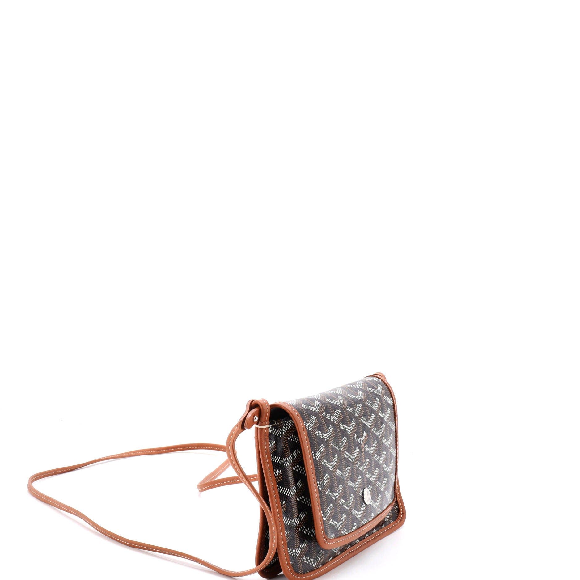 Pre-Owned Goyard Plumet Clutch Wallet Coated Canvas, Alternate, color, Brown