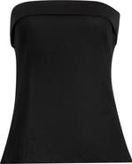 WAYF x Hannah Lovey Porter Delaney Strapless Linen Blend Peplum Top