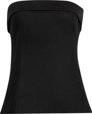 WAYF x Hannah Lovey Porter Delaney Strapless Linen Blend Peplum Top