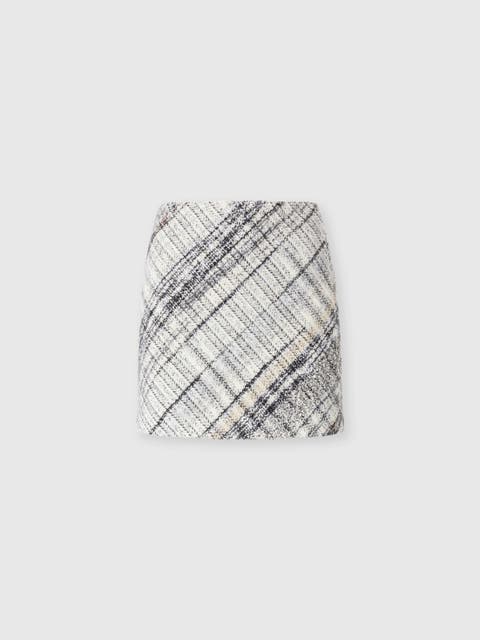 Wool-blend Check Mini Skirt