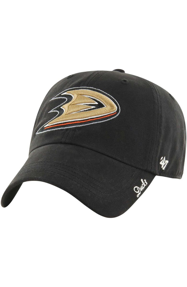 '47 Women's '47  Black Anaheim Ducks Miata Clean Up Adjustable Hat, Main, color, 