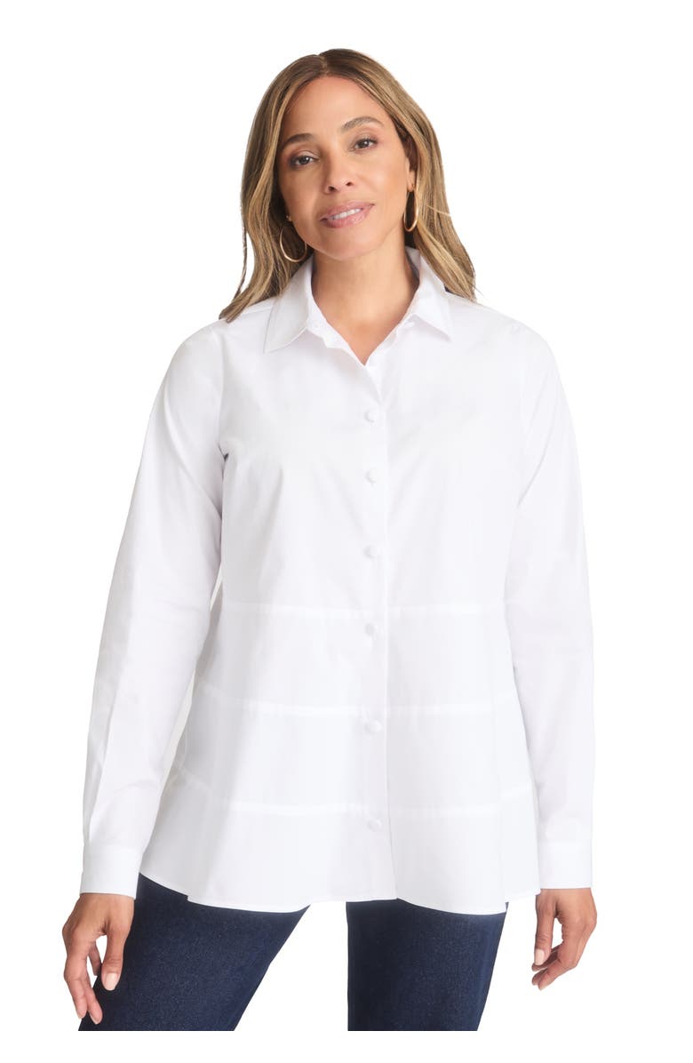 Jessica London TIERED POPLIN TUNIC, Main, color, White