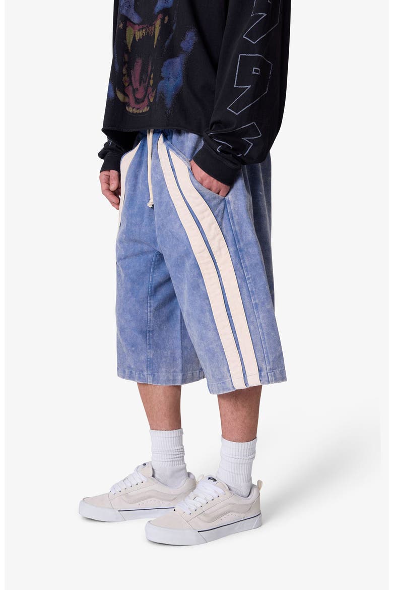 Ultra Baggy Stripe Cotton Twill Shorts, Alternate, color, WASHED BLUE