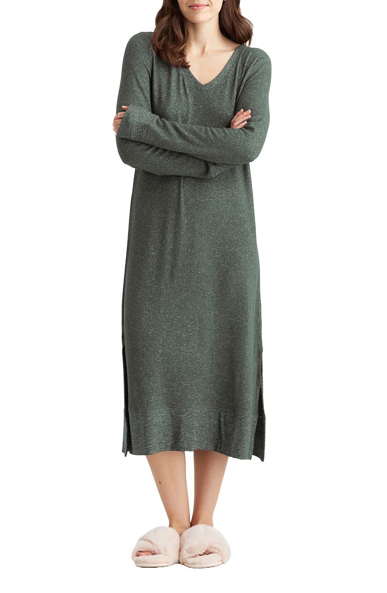 Papinelle Feather Soft Long Sleeve Night Gown, Alternate, color, 