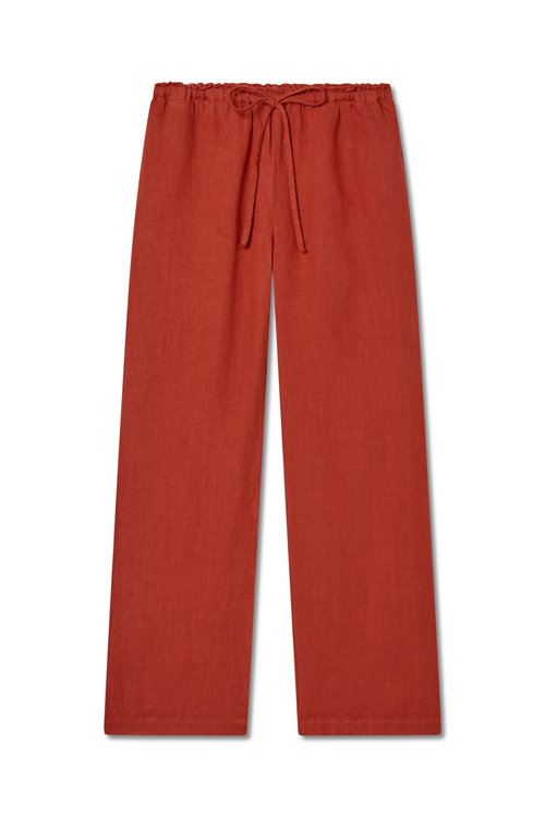 Vir Vita Delphine Linen Pant In Red