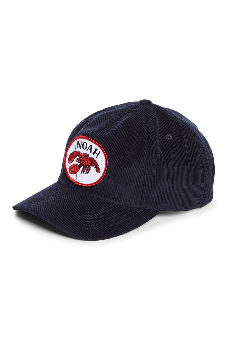 Coastal Patch Corduroy Baseball Cap, Main, color, NAVY