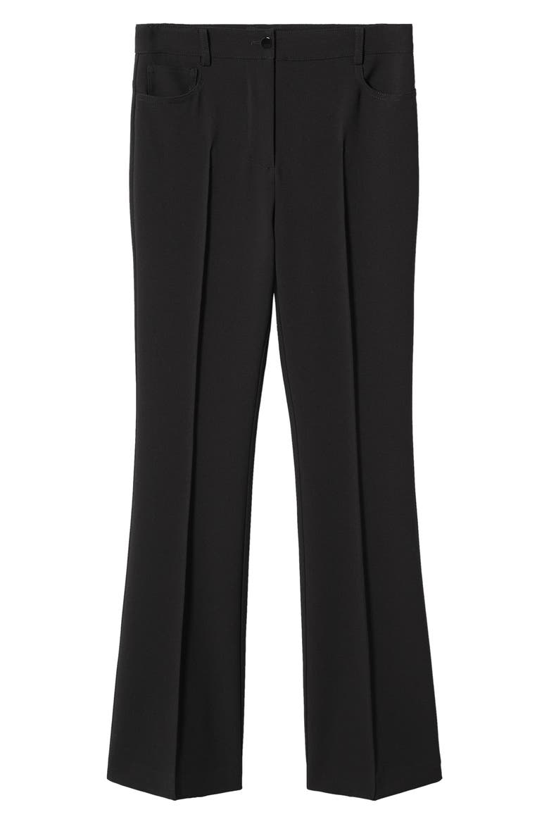 Pleated Flare Trousers, Alternate, color, BLACK