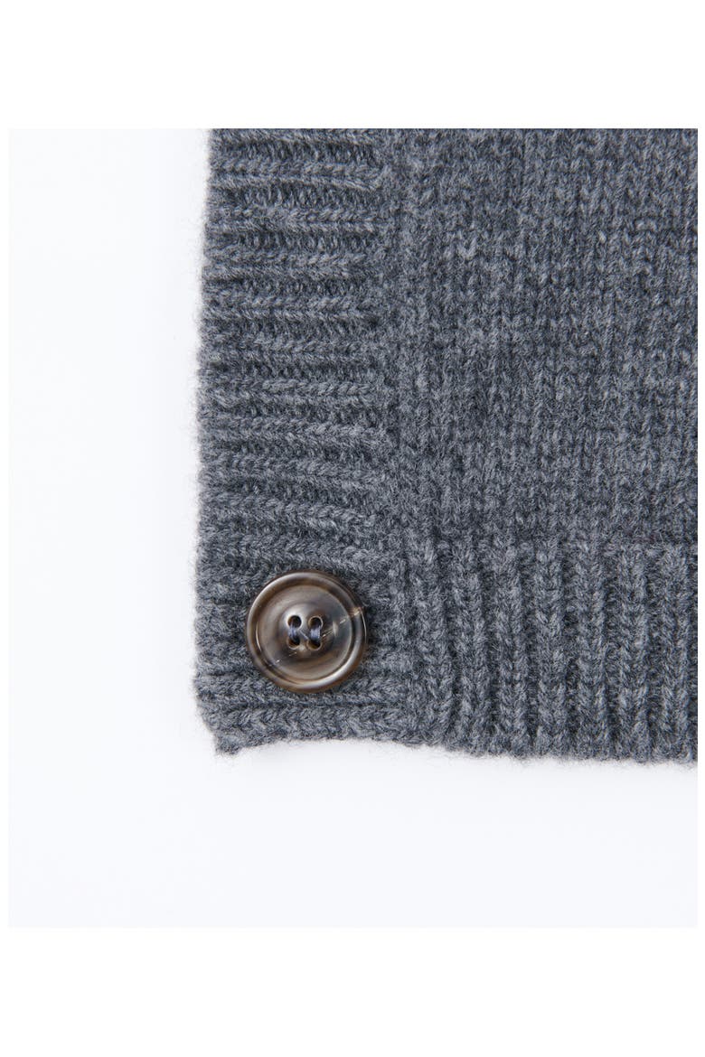 Button Virgin Wool Knit Hood, Alternate, color, DARK GREY