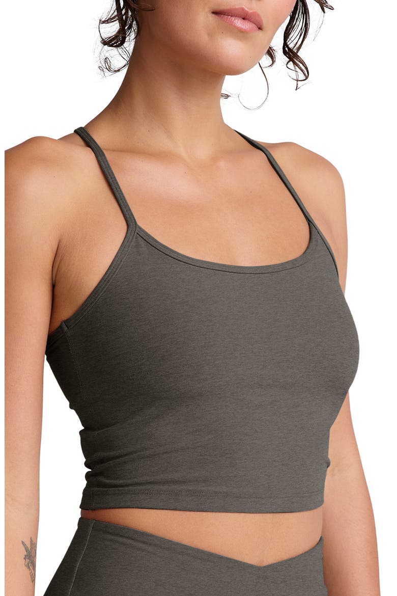 Space Dye Slim Racerback Crop Tank, Alternate, color, TRUE GRAY HEATHER