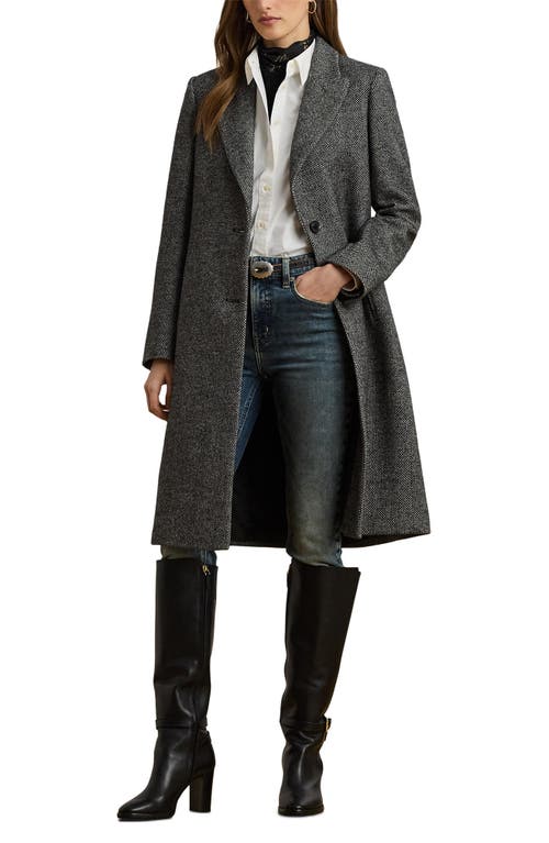 Ralph Lauren Lauren Wool Blend Tweed Coat In Gray