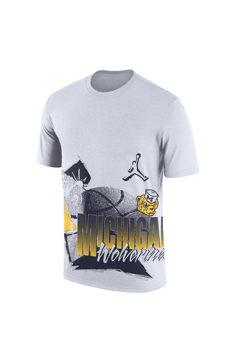 Jordan Brand Men's Jordan Brand White Michigan Wolverines Basketball 90s Hoop Max T-Shirt, Alternate, color, 