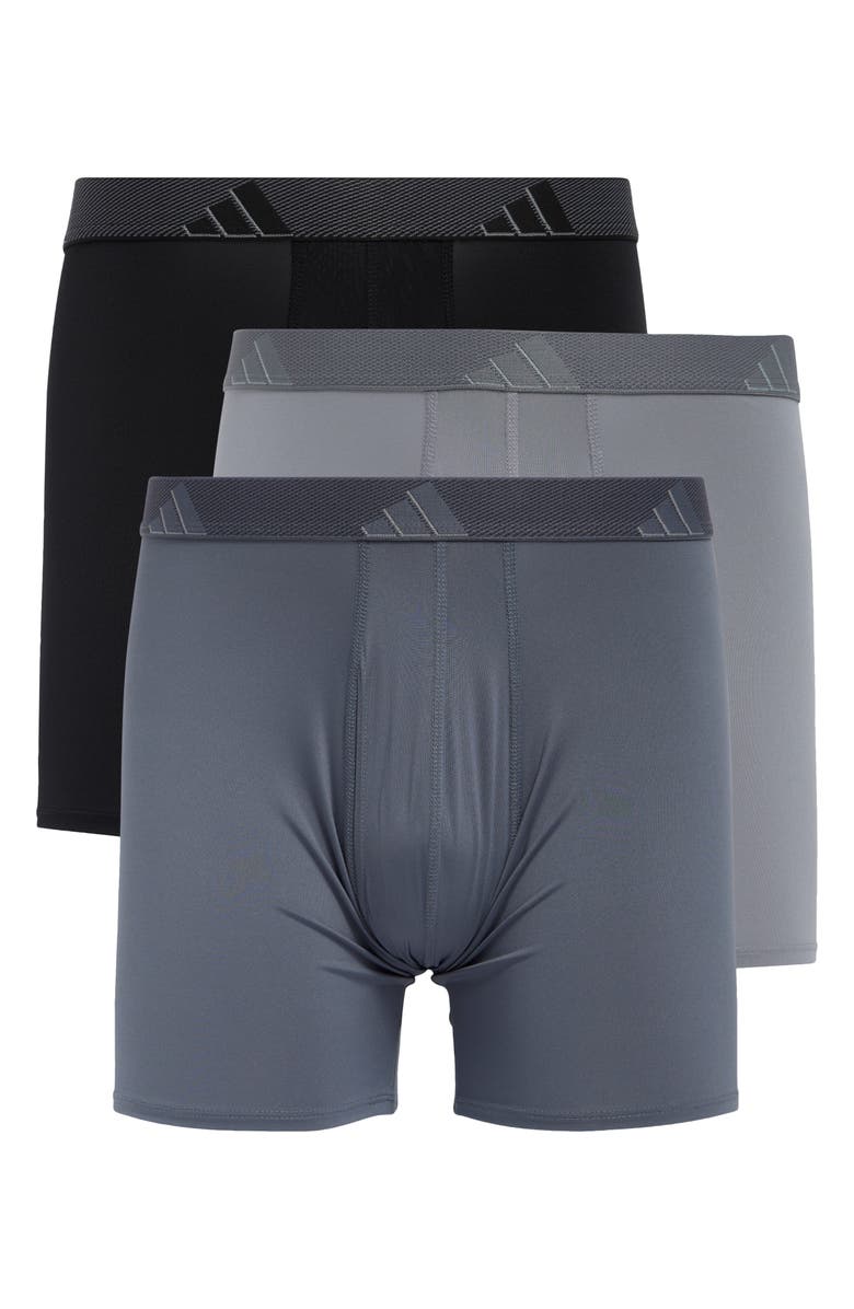 adidas Assorted 3-Pack Microfiber Boxer Briefs, Main, color, Black