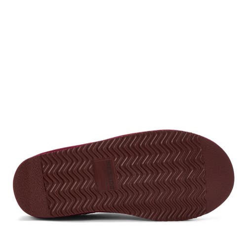 Dearfoams Fireside Greta Genuine Shearling Clog Slipper With Embroidery In Red
