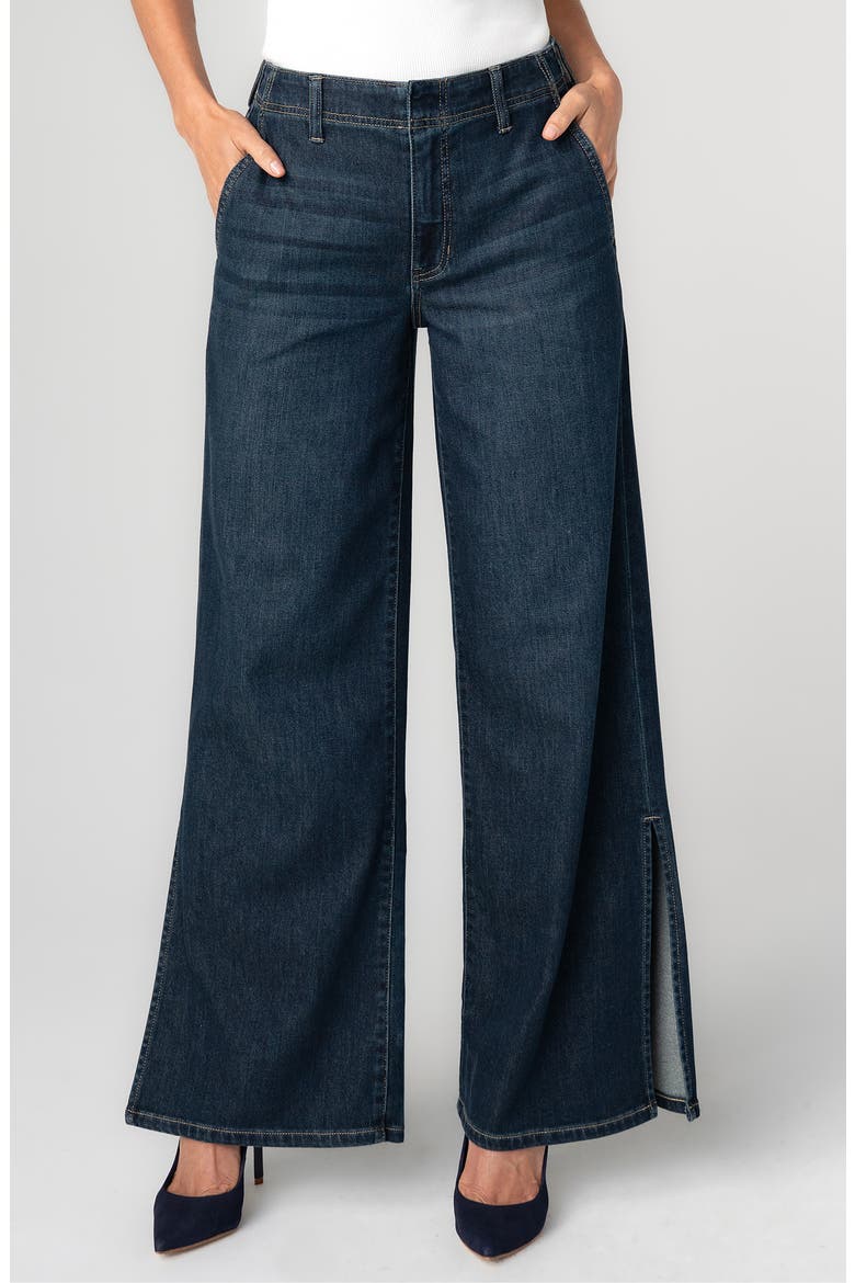 Weekend Side Slit Wide Leg Jeans, Main, color, DUSKFALL