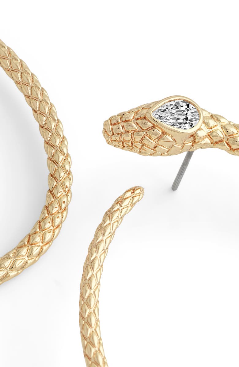 Anabel Aram Jewelry Serpent Hoop Earrings, Alternate, color, Gold