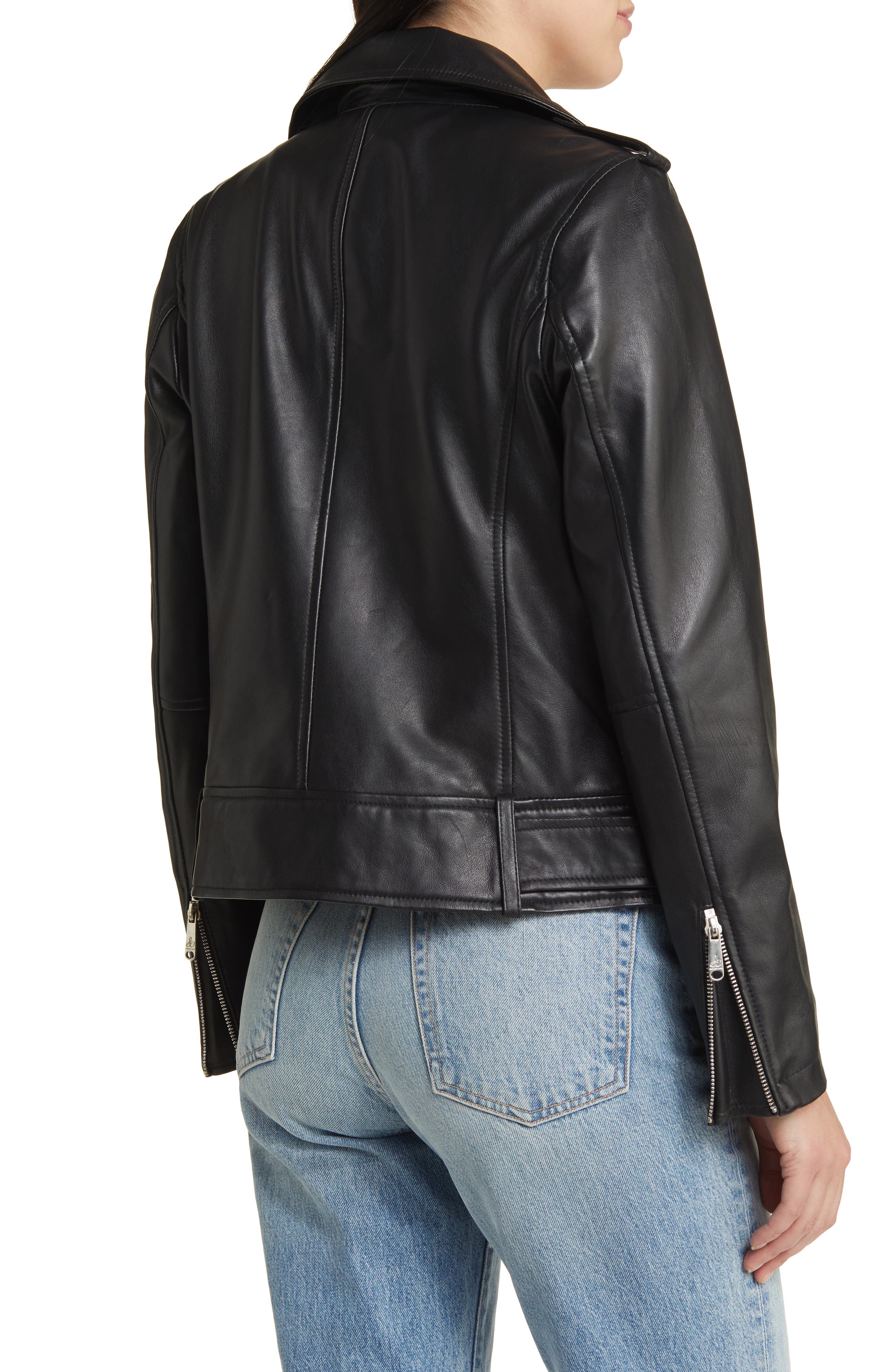 Lambskin Leather Moto Jacket - image 2