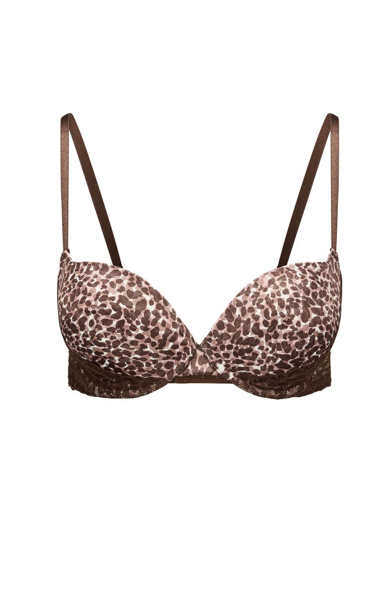 Adore Me Haley Push Up Plunge Bra, Alternate, color, Animal Brown