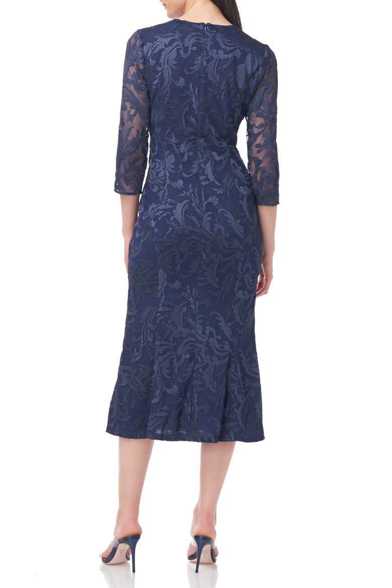 Cecily Embroidered Midi Cocktail Dress, Alternate, color, NAVY/ NAVY