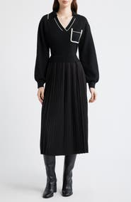 ZOE AND CLAIRE Long Sleeve Twofer Sweater Dress