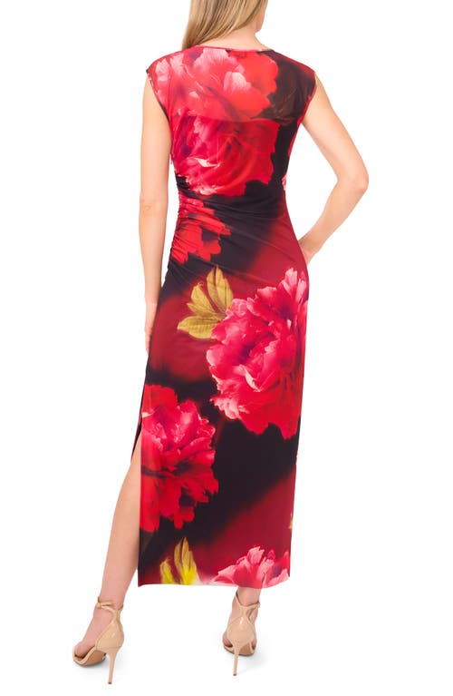 Ted Baker Short Sleeve Mesh Column Dress In Red