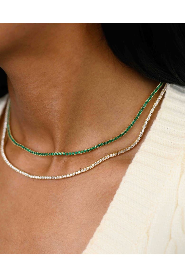 Emerald Everyday Tennis Necklace, Alternate, color, Emerald
