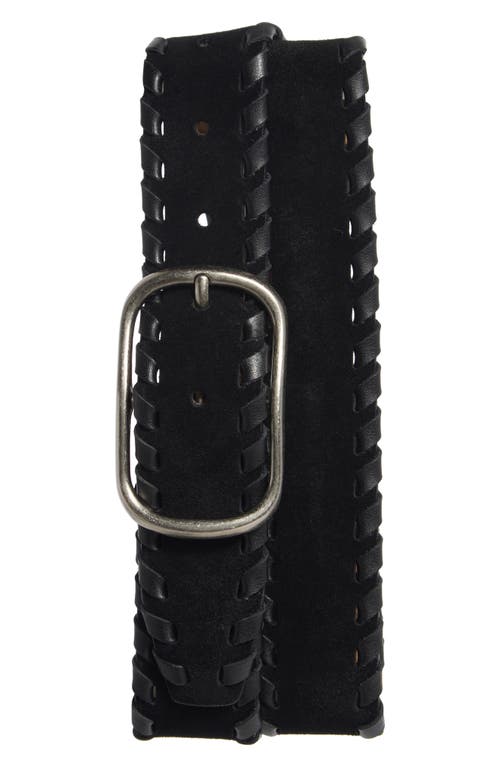 Treasure & Bond Donna Leather Whipstitch Belt In Black