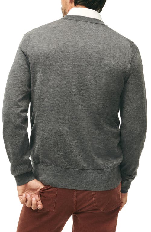 Brooks Brothers Ultimate Merino Wool Cewneck Sweater In Dark Grey
