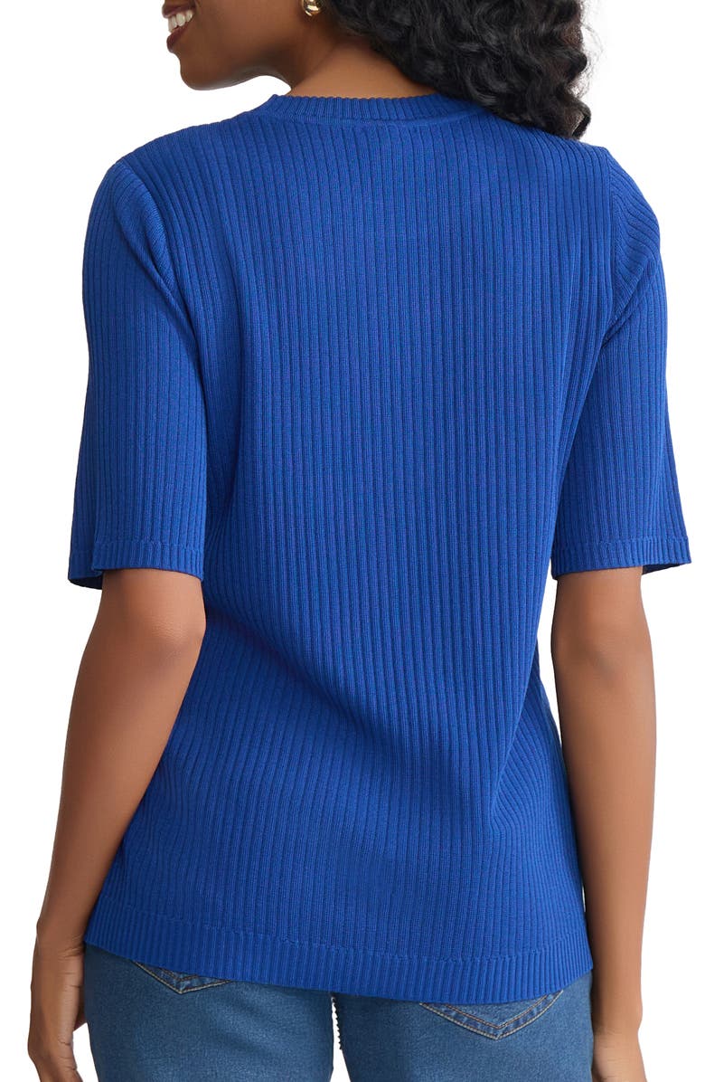 Jones New York Sutton Crewneck Short Sleeve Sweater, Alternate, color, 