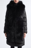 Moncler Textured Belted Faux Fur Bib