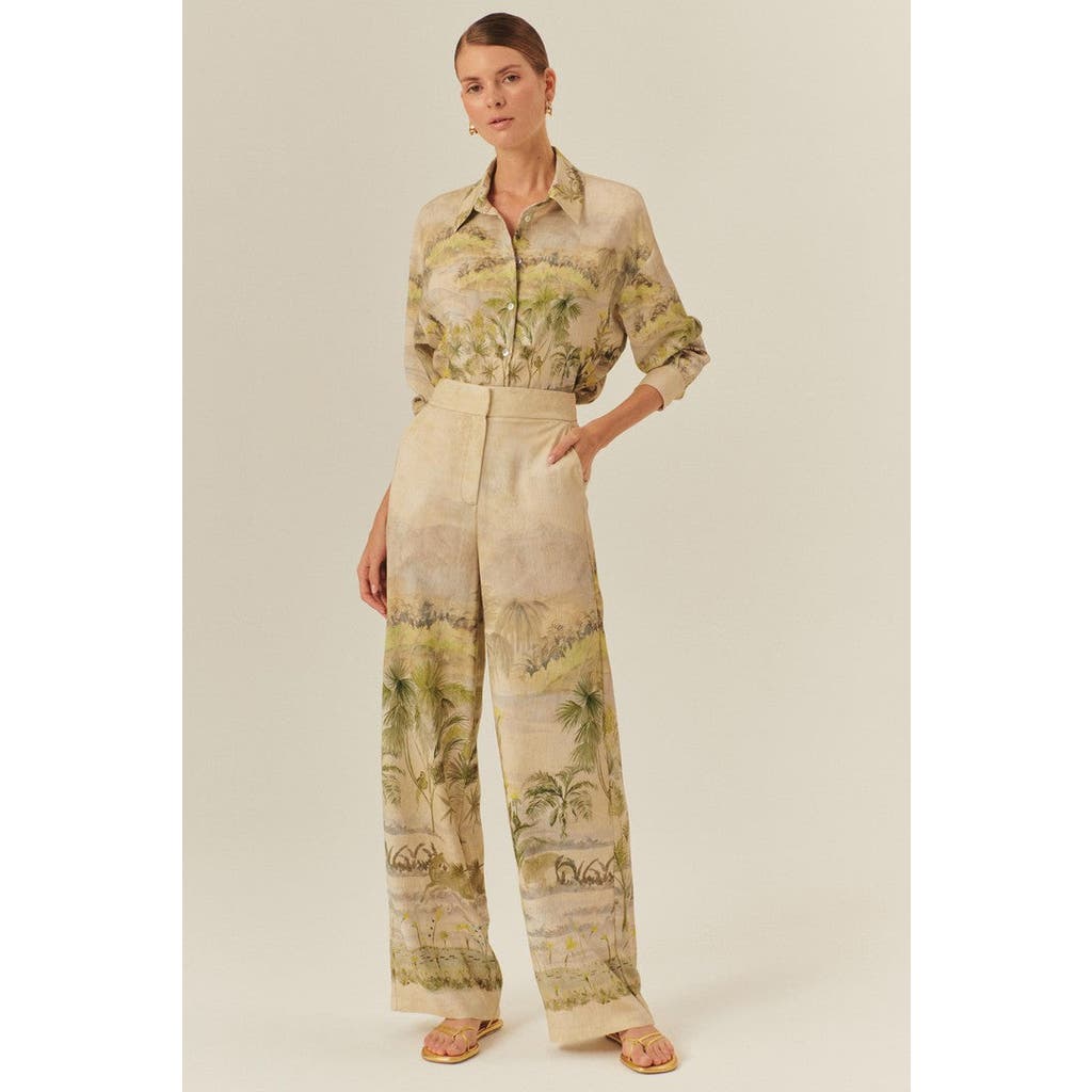 Exquise Cecelia Classic Relaxed Wide Legs In Multi