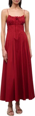 STAUD Margi Sleeveless Stretch Cotton Maxi Dress