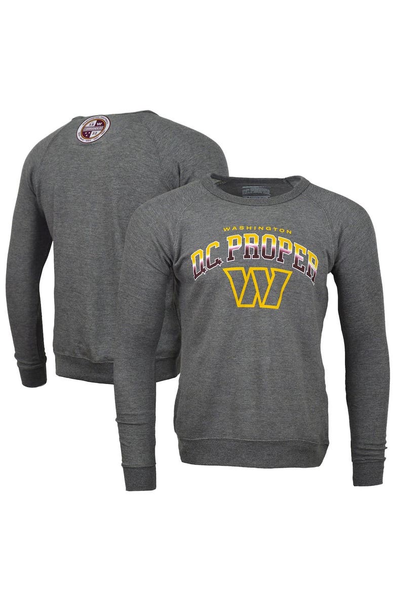 DC Proper Men's DC PROPER Heather Gray Washington Commanders Signature Raglan Vintage Pullover Sweatshirt, Main, color, Heather Gray