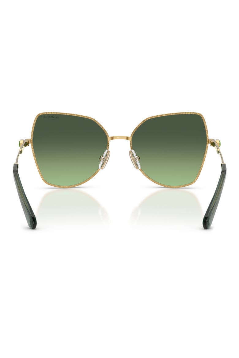 58mm Butterfly Sunglasses, Alternate, color, GOLD / GRADIENT GREEN