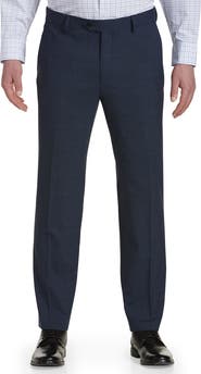 Synrgy by DXL Big & Tall Performance Mélange Flat-Front Suit Pants