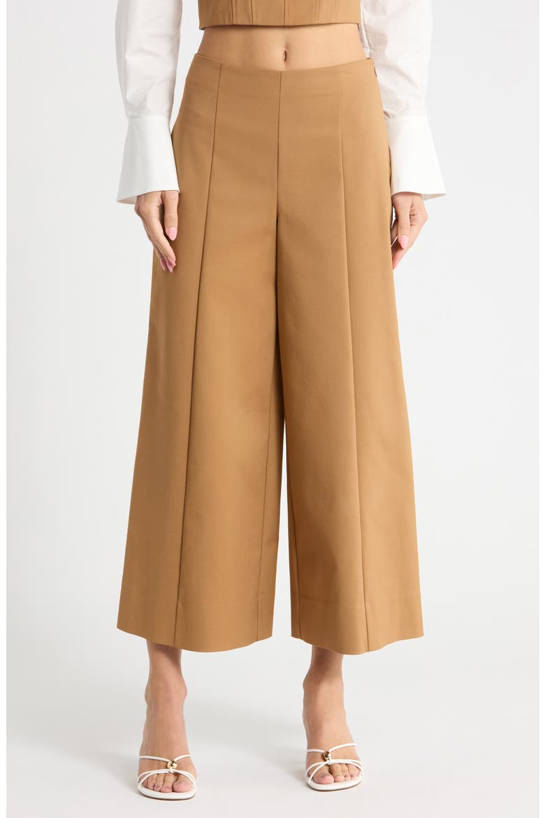 Kallin High Waist Cropped Wide Leg Pants, Main, color, CHAI
