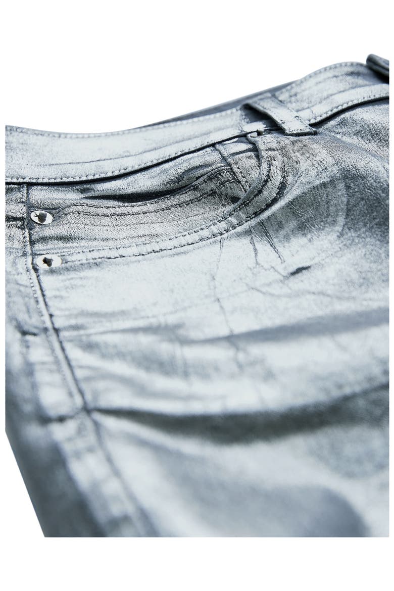 Raw Hem Straight Leg Jeans (Nordstrom Exclusive), Alternate, color, SILVER HI SHINE COATED