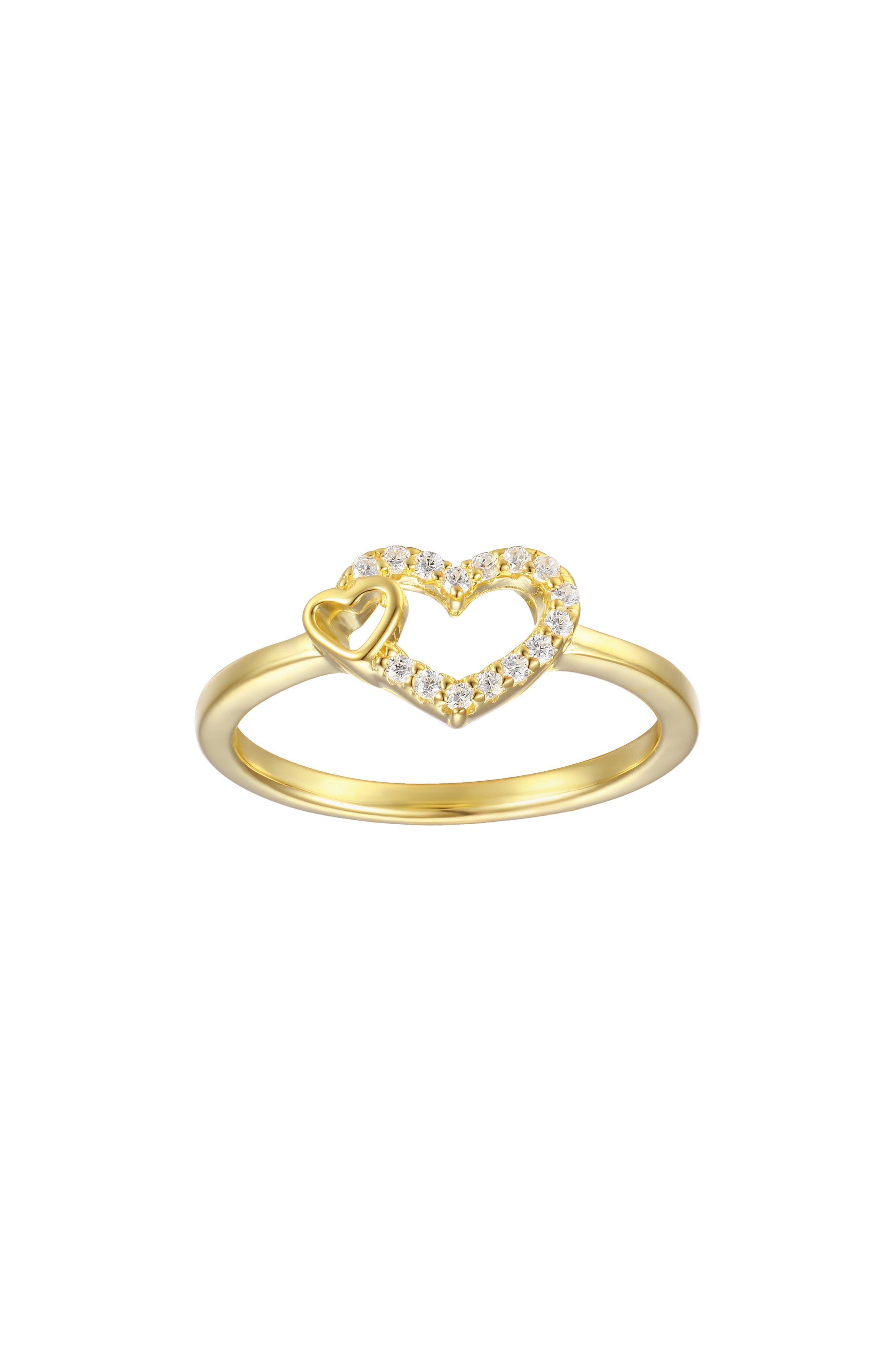 FZN Kids' Cubic Zirconia Pavé Heart Ring