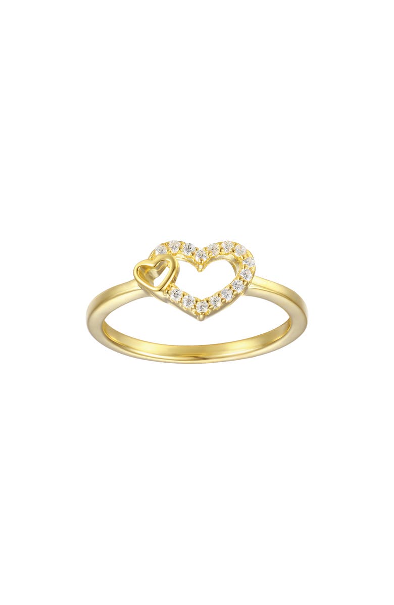 FZN Kids' Cubic Zirconia Pavé Heart Ring, Main, color, Gold