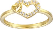 FZN Kids' Cubic Zirconia Pavé Heart Ring