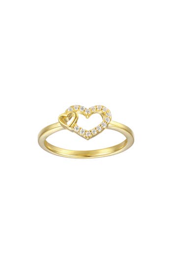 Fzn Kids' Cubic Zirconia Pavé Heart Ring In Gold