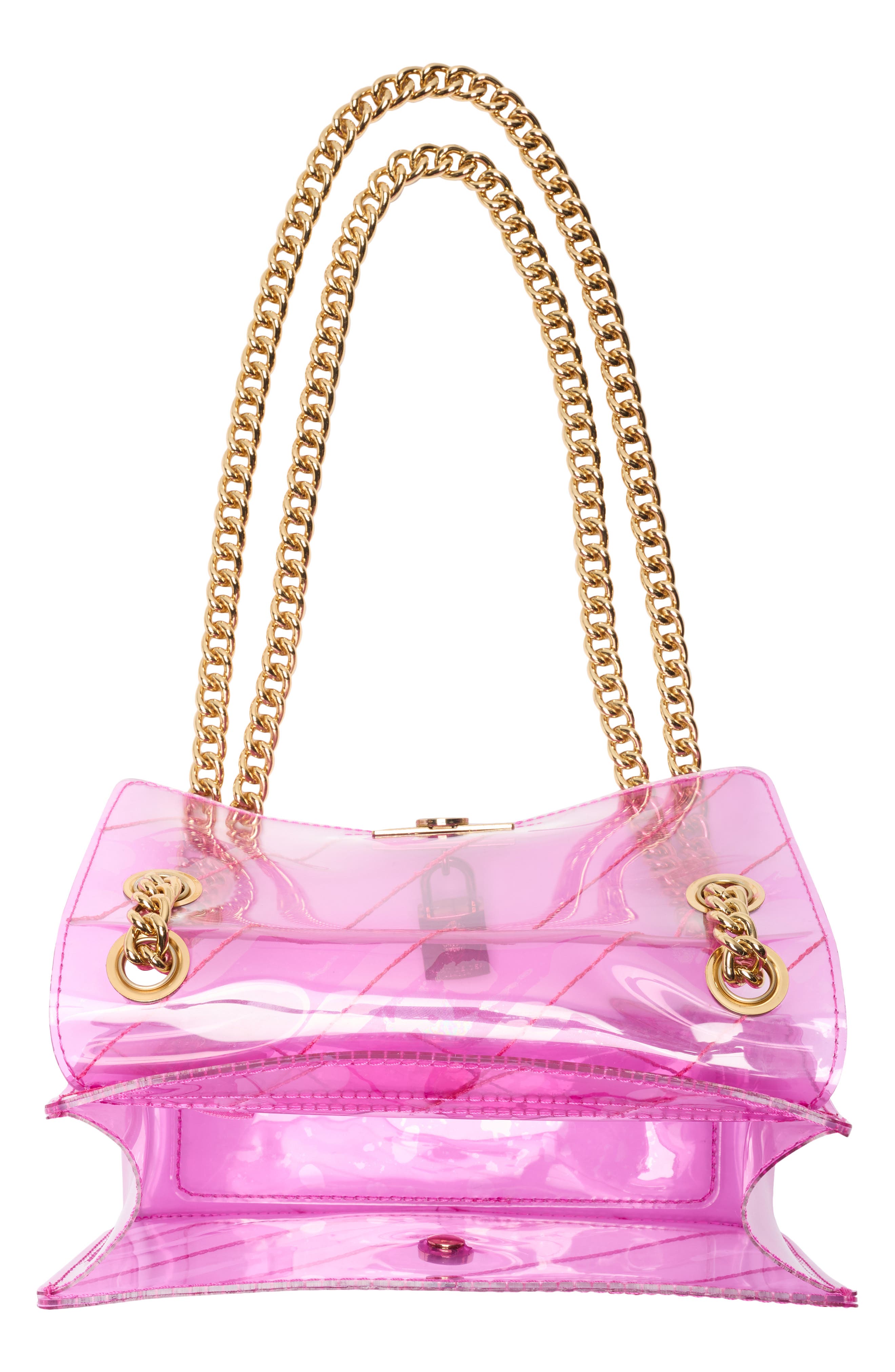 Kurt Geiger London Mini Brixton Clear Crossbody Bag, Alternate, color, Bright Pink