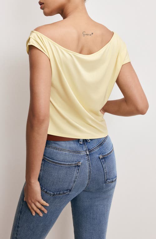 GOOD AMERICAN GOOD AMERICAN ASYMMETRIC OFF THE SHOULDER JERSEY TOP 