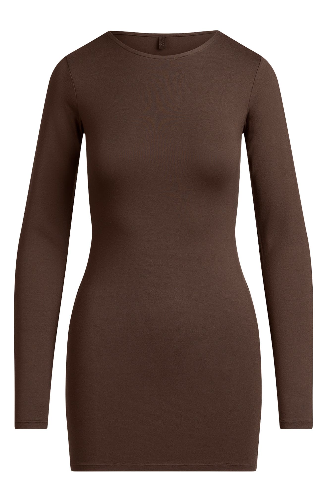 brown bodycon dress long sleeve Lace Long Sleeve Bodycon Dress in Brown