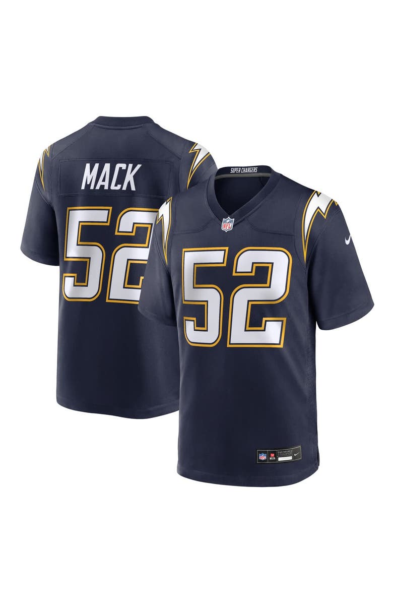 Nike Men's Nike Khalil Mack Navy Los Angeles Chargers Alternate Super Chargers Game Player Jersey, Main, color, 