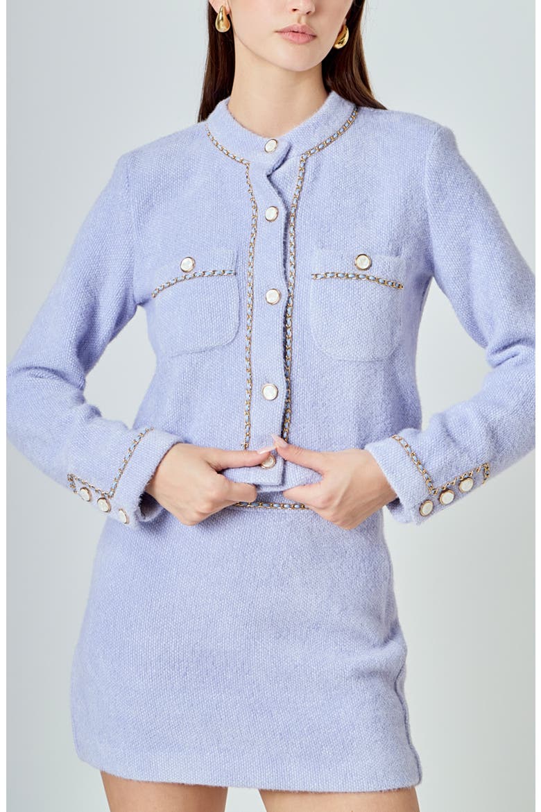Chain Trim Miniskirt, Alternate, color, POWDER BLUE
